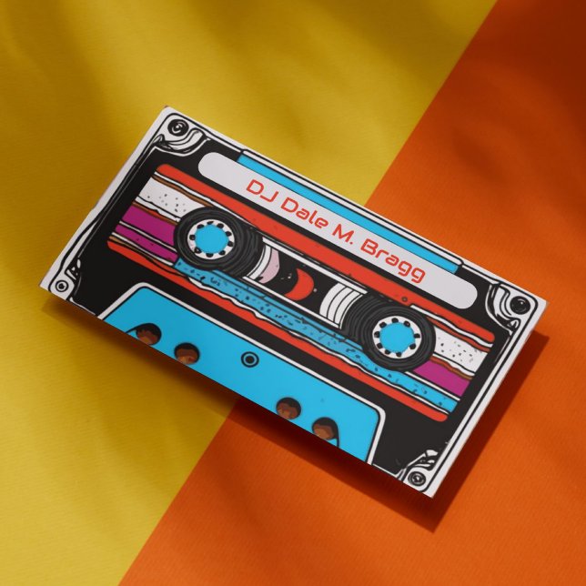 Colourful 90s Cassette Tape Dj Singer Songwriter Business Card (Creator Uploaded)