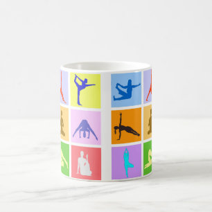 Colourful 9 Yoga Poses Coffee Mug