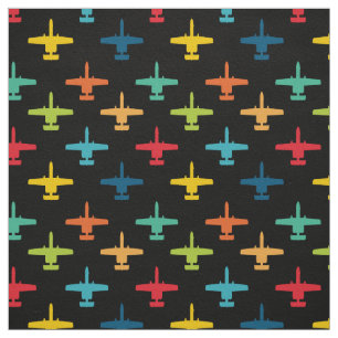 Colourful A-10 Warthog Attack Jet Pattern Primarie Fabric