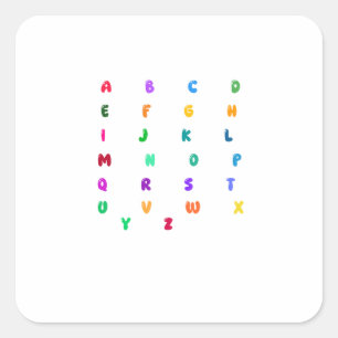 Colourful A-Z Letter Alphabet Sticker   Typography