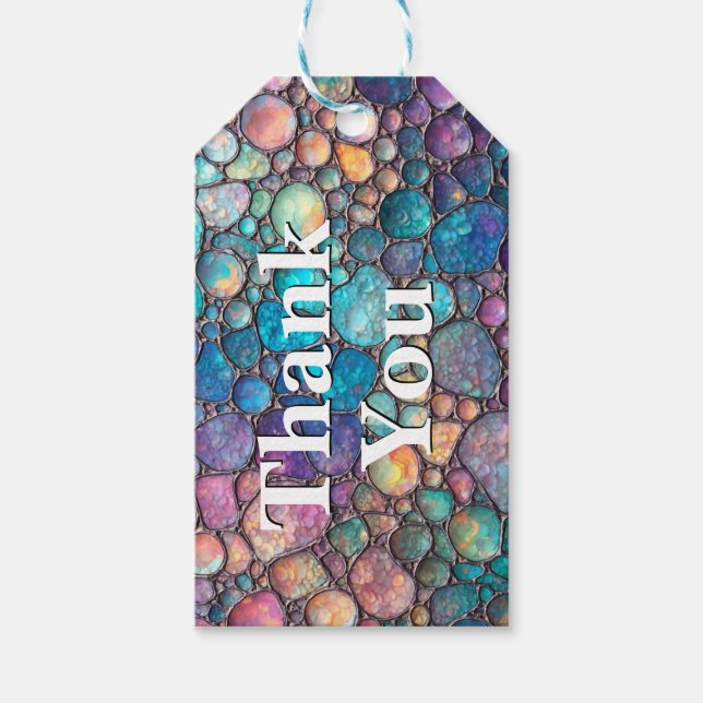 Colourful Abalone Bubbles Custom Gift Tag (Front)