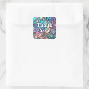 Colourful Abalone Bubbles Custom  Square Sticker