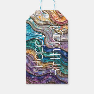 Colourful Abalone Rippled Waves Custom Gift Tag