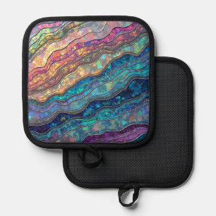 Colourful Abalone Ripples Pot Holder