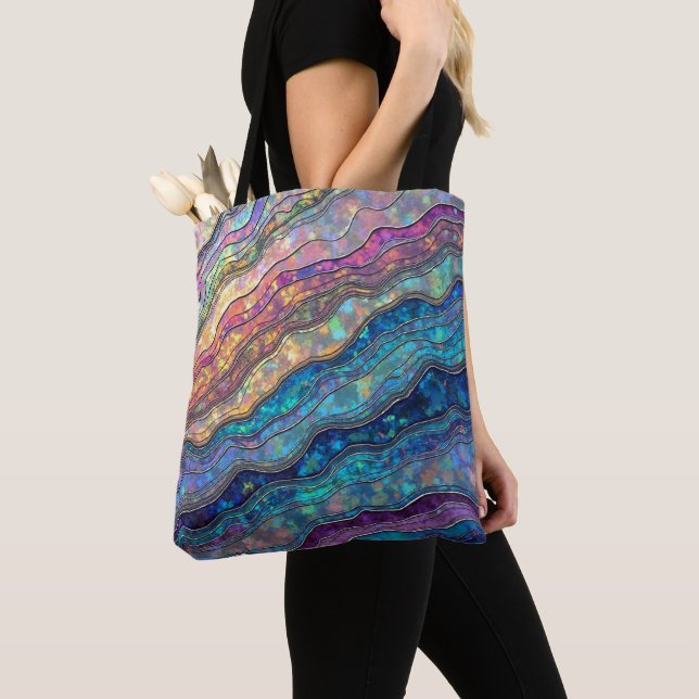 Colourful Abalone Ripples Tote Bag (Close Up)