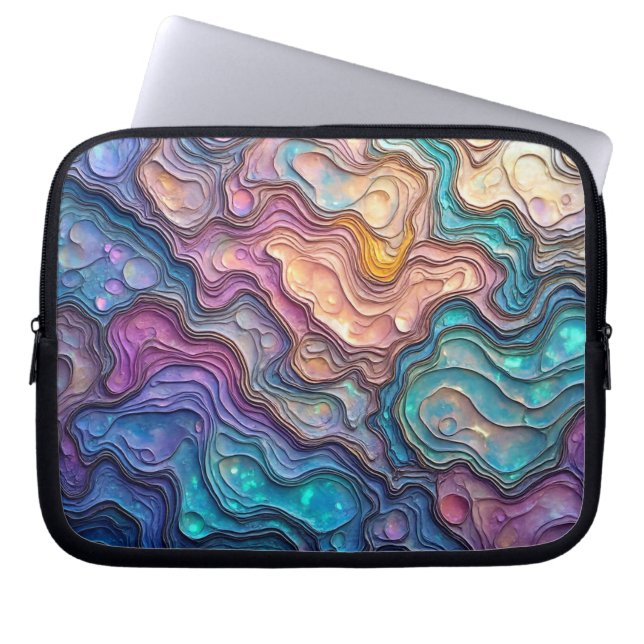 Colourful Abalone Swirls Electronics Bag (Front)