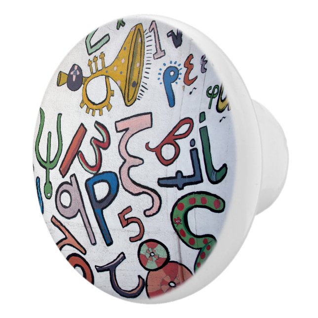 Colourful ABC Ceramic Pull (Right)