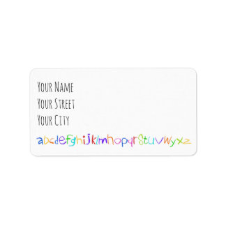 Colourful ABC Rainbow Crayons Kid's Handwriting Label