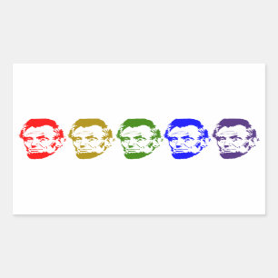 Colourful Abe Lincoln Abstract Art Rectangular Sticker