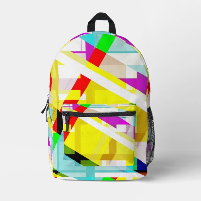 Colourful Abstract 1980s Style Art Backpack (Front)