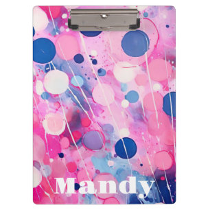 colourful abstract acryl painting style with name clipboard