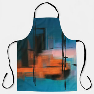 Colourful abstract acrylic painting. Surreal lands Apron