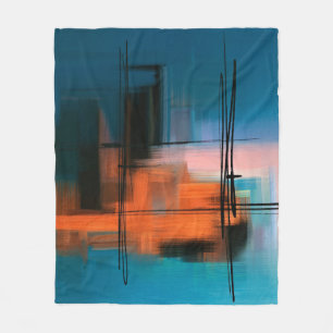 Colourful abstract acrylic painting. Surreal lands Fleece Blanket