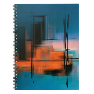 Colourful abstract acrylic painting. Surreal lands Notebook