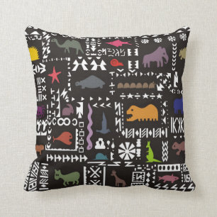 Colourful abstract African art Cushion