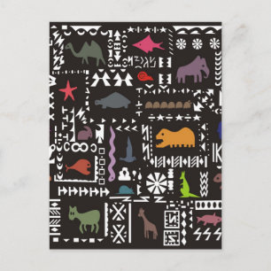 Colourful abstract African art Postcard