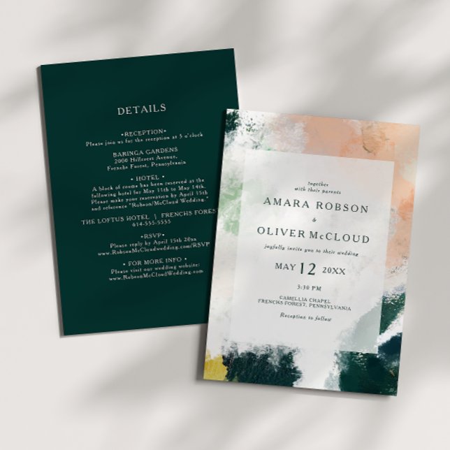 Colourful Abstract All In One Wedding Invitation (Creator Uploaded)