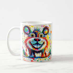 Colourful abstract animal art design coffee mug