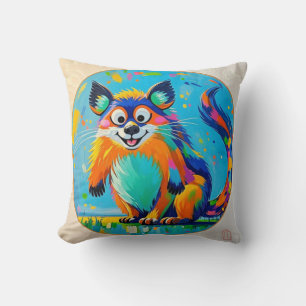 Colourful abstract animal art design cushion