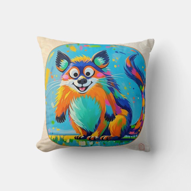 Colourful abstract animal art design  cushion (Front)
