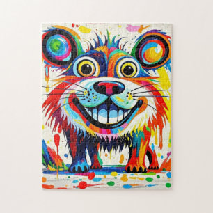 Colourful abstract animal art design jigsaw puzzle