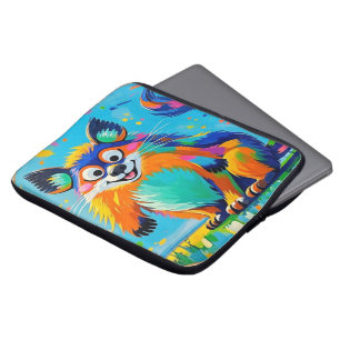 Colourful abstract animal art design  laptop sleeve