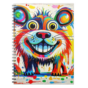 Colourful abstract animal art design  notebook