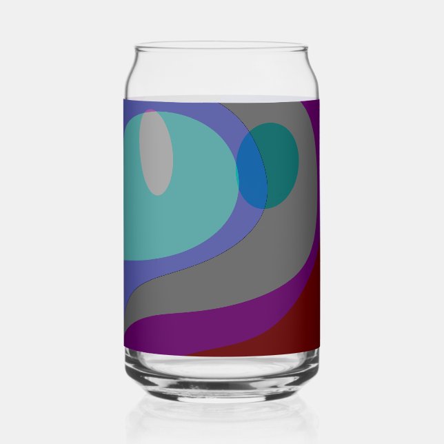 Colourful Abstract Art 613 Can Glass (Front)