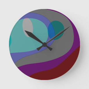 Colourful Abstract Art 613 Round Clock