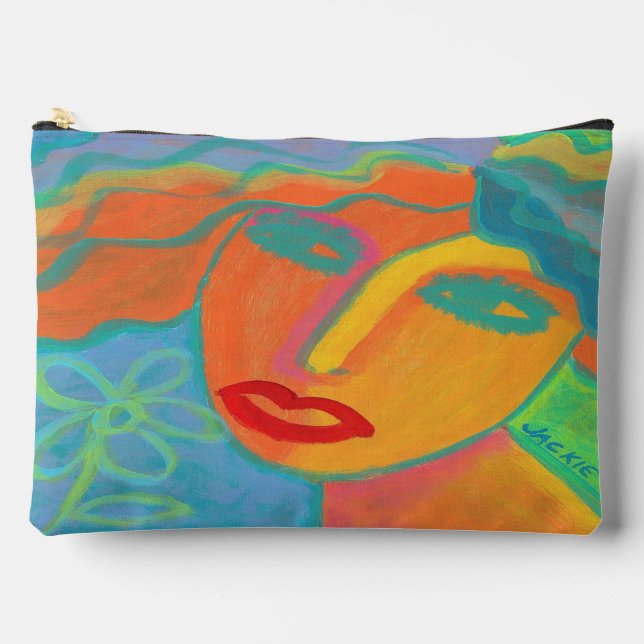 Colourful Abstract Art Accessory Pouch (Front)