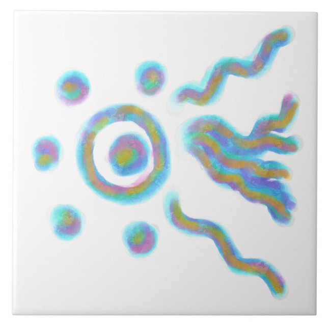 Colourful Abstract Art Ceramic Tile (Front)