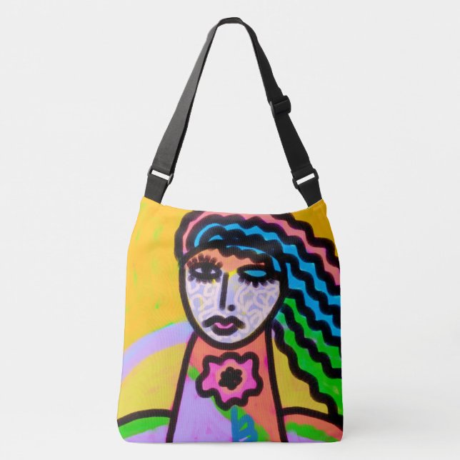Colourful Abstract Art Crossbody Bag (Front)