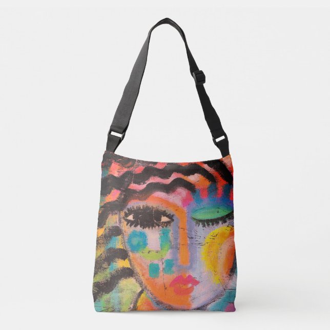 Colourful Abstract Art Crossbody Bag (Front)