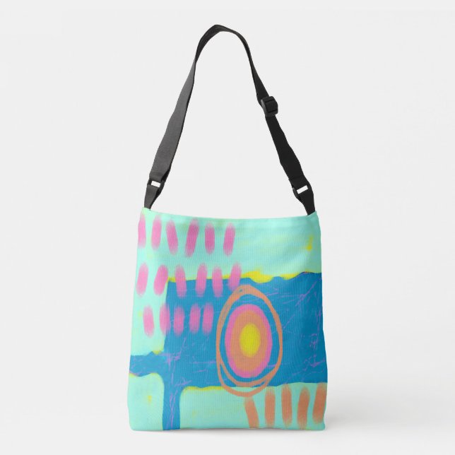 Colourful Abstract Art Crossbody Bag (Back)