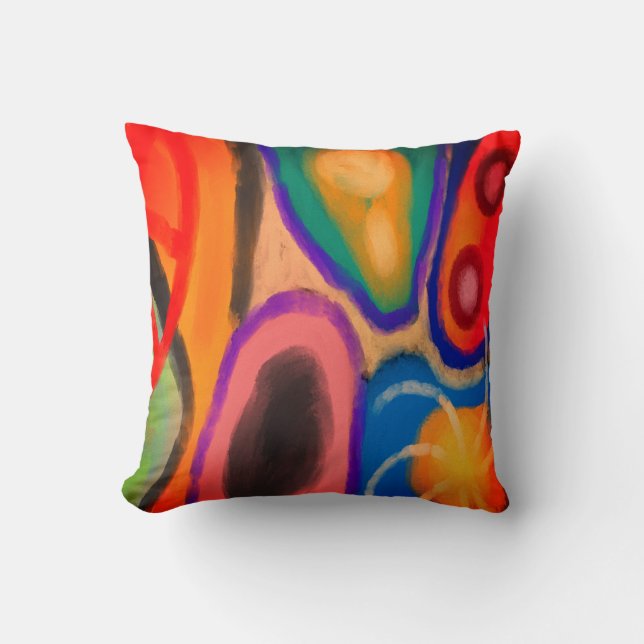 Colourful Abstract Art Cushion (Front)