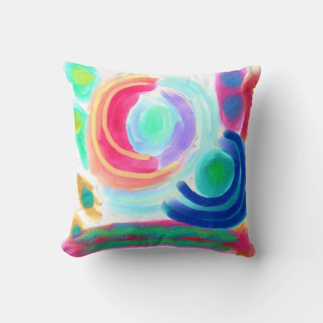 Colourful Abstract Art Cushion (Front)