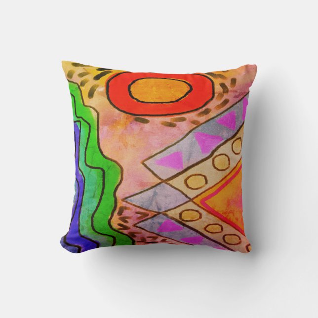 Colourful Abstract Art Cushion (Front)