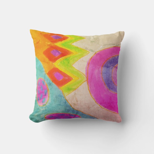 Colourful Abstract Art Cushion (Front)