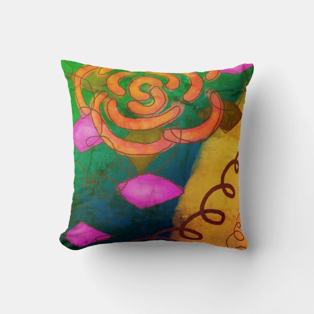 Colourful Abstract Art Cushion (Front)