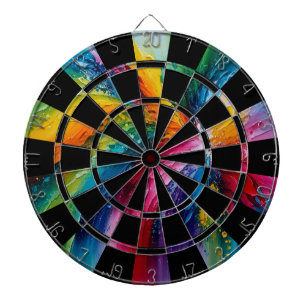 Colourful Abstract Art Dartboard