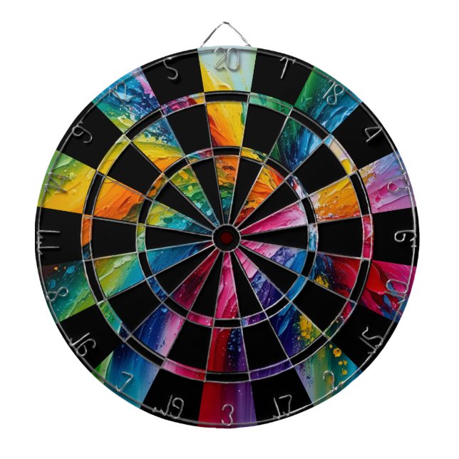 Colourful Abstract Art Dartboard (Front)