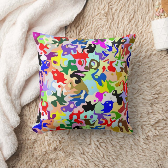 Colourful Abstract Art Design Cushion (Blanket)