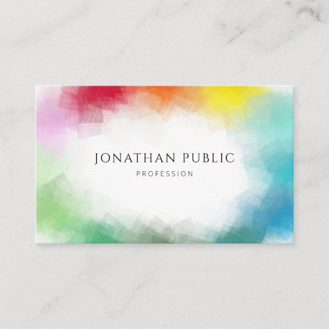 Colourful Abstract Art Elegant Modern Template Business Card (Front)