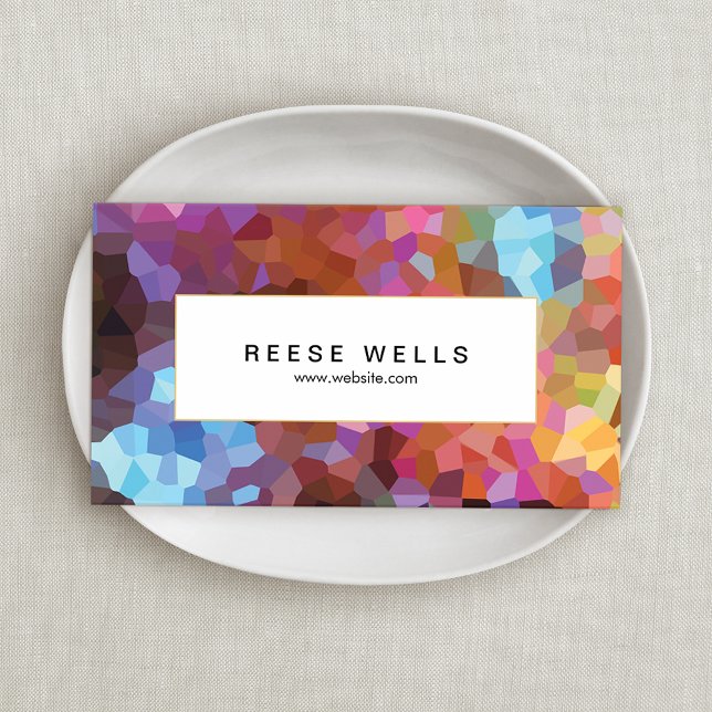 Colourful Abstract Art Geometric Pattern Business Card (Creator Uploaded)