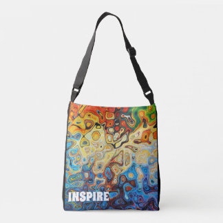 Colourful Abstract Art Inspire Blue Red Yellow Fun Crossbody Bag