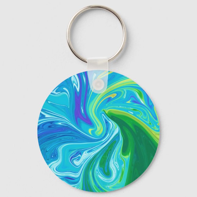 Colourful abstract art key ring (Front)