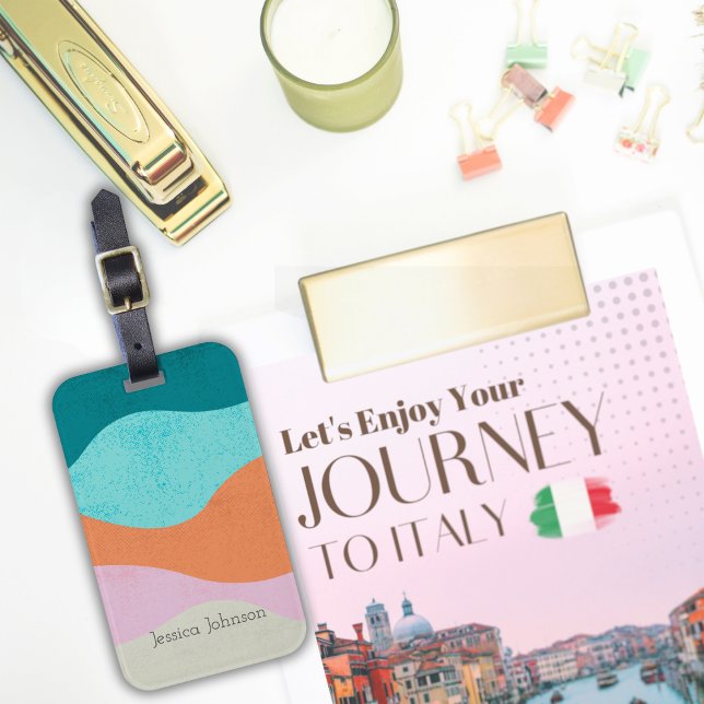 Colourful Abstract Art Luggage Tag - Stylish Trave (Creator Uploaded)