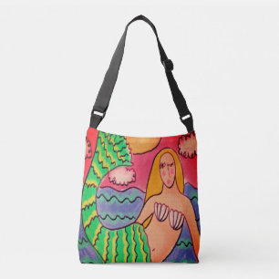 Colourful Abstract Art Mermaid Crossbody Bag