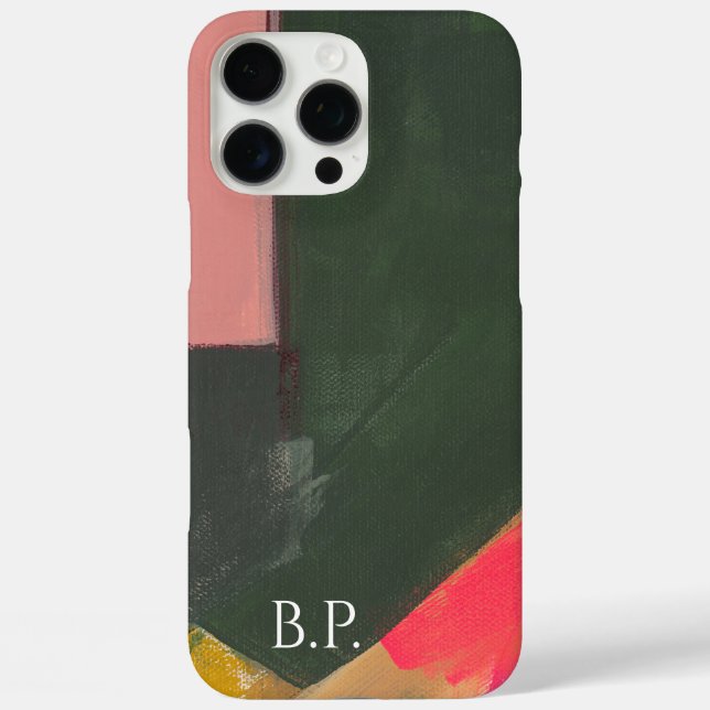 Colourful Abstract Art Monogram Custom Name Case-Mate iPhone Case (Back)