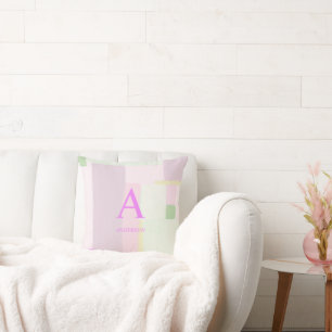 Colourful Abstract Art   Monogram Personalised Thr Cushion